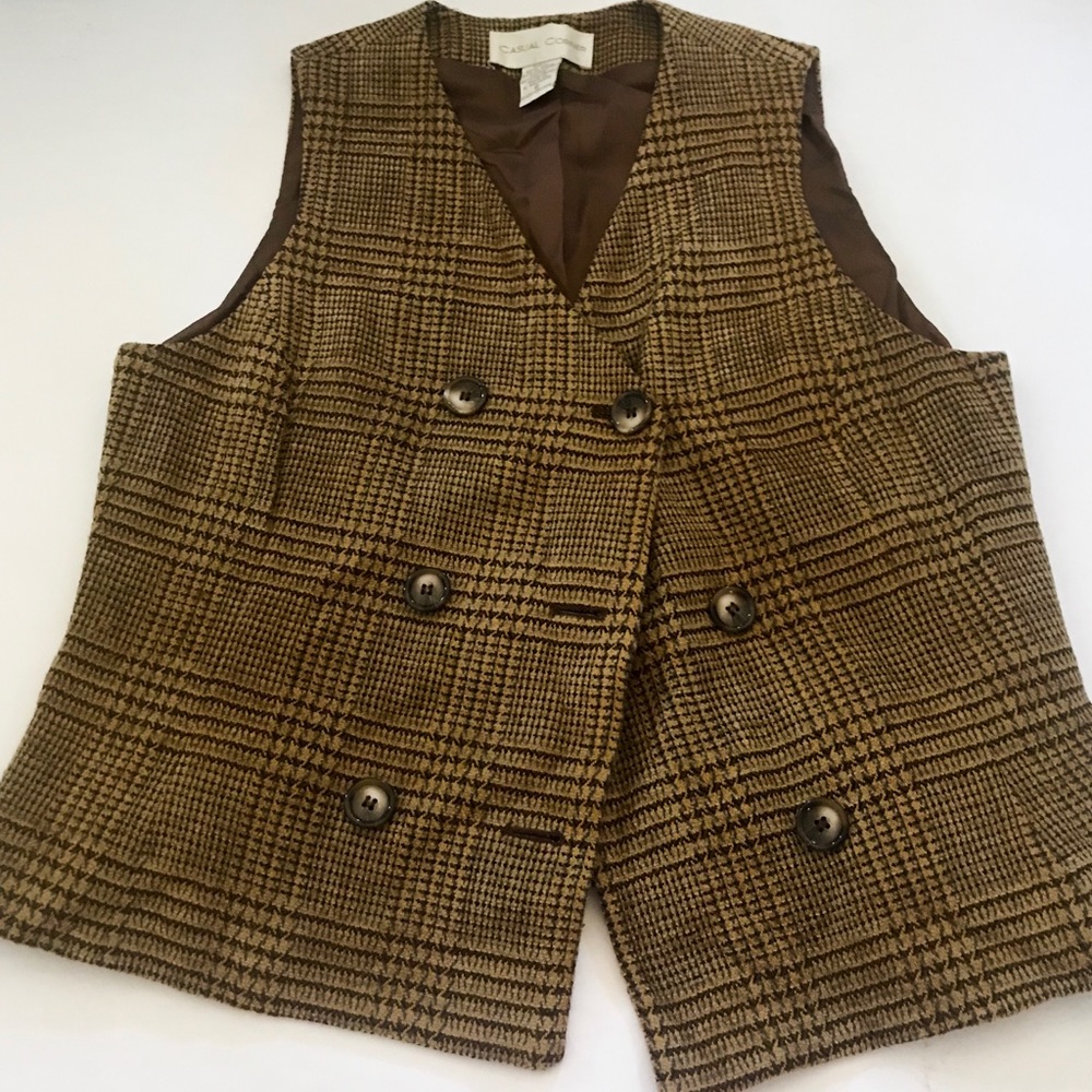 Casual corner plaid vest